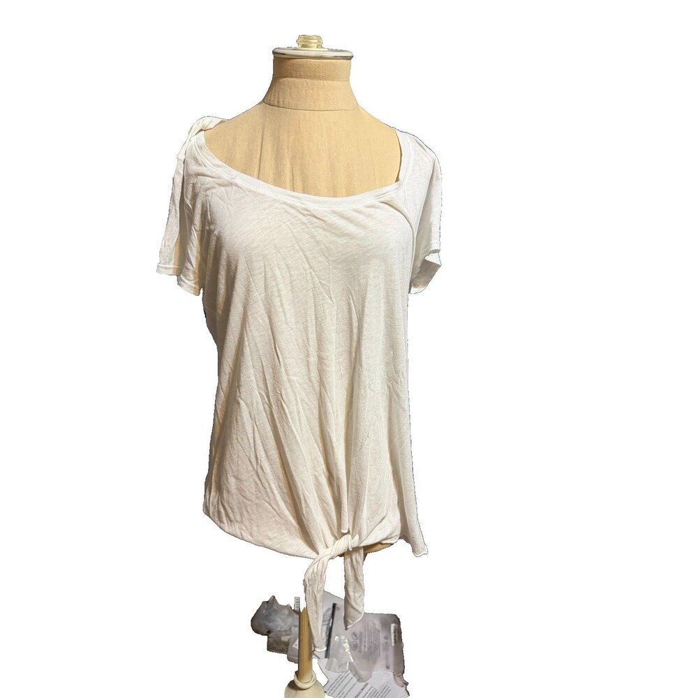 Michael Stars the original tee White Tee SHort Sleeves Ties at waist OS